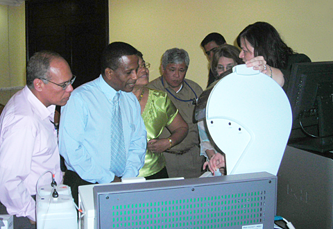 Medica Product Specialist Charlene Soley conducts a training session in Panama City on October 8th.